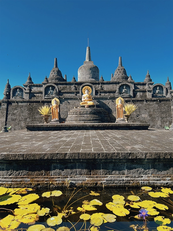 Miniature of Borobudur Temple at Brahmavihara-Arama Buddhist monastery in North Bali